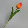 Artificial orange and red gradient mini PU tulip flower for elegant home decoration - Orange