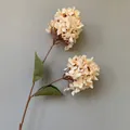 Elegante kunsthortensia met twee koppen in crèmewit voor huwelijksdecoraties en feest - Grote Kop Pagode (Hortensia) / 85cm / Licht Champagne