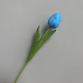 Single high-end artificial blue PU mini tulip flower for home and wedding decoration - Blue