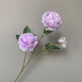Eleganter künstlicher 3-köpfiger lila Ranunkel Seidenblumenstiel für Heimdekoration - Lila