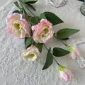 Elegant artificial 5-head pink and cream Lisianthus silk flower for wedding decor - 5-Head Eustoma (Pink)