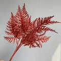 Elegant metallic copper artificial fern bunch for wedding floral arrangements and home decor - Burgundy