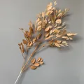 Elegant artificial tan ficus leaf spray for wedding events and home stage decoration - Light Coffee
