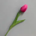 Single real-touch magenta PU mini tulip flower for home decor and wedding arrangement - Rose Red