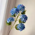 Detailed view of premium 5-head blue hydrangea silk flower for wedding home decor - 5-Head Blue-Purple Hydrangea