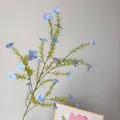 Elegant artificial blue periwinkle stem for rustic home and wedding floral decor - Blue