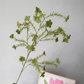 Elegant long-stem green artificial periwinkle wildflower branch for wedding floral decor - Green