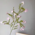 Artificial pink long-stem Vinca flower branch for pastoral style home decor - Pink