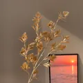 Branche de chardon artificiel doré métallisé pour décoration intérieure élégante - Eryngium à Têtes Multiples Doré (Style 8)