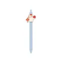 Light blue retractable gel pen featuring a cute cartoon horse with a red festive charm - Blue