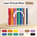 12 Farben flüssiges Acryl-Marker-Stift-Set mit 12 lebendigen Farbtönen - Zwölf Farben