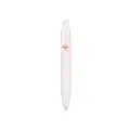 Mini penna gel bianca portatile e retrattile con un design arancione sulla clip della penna - 0.7mm / Manico Bianco