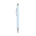 Elegant light blue metal ballpoint pen with integrated stylus tip for touch screens - 1.0mm Black Ink / Light Blue