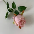 Single branch of pink Bulgarian rose artificial flower for elegant home decoration - Pink