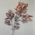 Terracotta artificial banyan leaf branch for elegant wedding and hotel stage decor - Dark Coffee