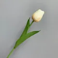 Elegant single stem cream yellow PU artificial tulip flower for home wedding decoration - Champagne