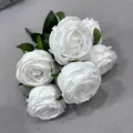 Artificial white rose bouquet with 7 flower heads for weddings and elegant home decor - Pure White