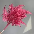 Vibrant magenta pink artificial fern leaf spray for home and wedding floral decorations - Rose Red