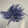 Elegant deep purple artificial fern leaves for wedding and home floral arrangement - Dark Blue