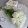 Large white artificial parrot tulip bouquet for elegant wedding and home decoration - 10 Pieces/Pack / White