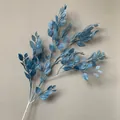 Blue spray-colored artificial banyan leaf branch for wedding and hotel banquet decoration - Haze Blue