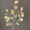 Vista macro di foglie di eucalipto artificiali gialle per decorazioni nordiche - Giallo Champagne