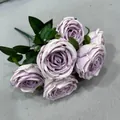 Elegant 7-head artificial purple rose bouquet for wedding and home decoration - Light Purple