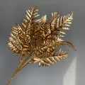 Elegant gold artificial fern leaf stem for wedding floral arrangements and home decor - Gold