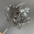 Elegant artificial silver fern leaves for wedding decoration and floral arrangements. - Silver