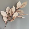 Eleganter künstlicher Champagner-Blattzweig für Hochzeiten und Blumendekorationen zu Hause - Großes Pomeloblatt / Hell Champagner