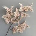 Realistische champagnerfarbene Kunstblätter für Hochzeits- und Hoteldekoration, Zweig - Blaue Vogelseite Blatt / 100cm / Hell Champagner