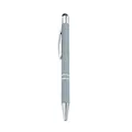 Sleek grey matte metal ballpoint pen featuring a functional stylus tip for touchscreens - 1.0mm Black Ink / Gray
