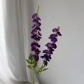Fleur de delphinium artificielle violette à deux branches pour décoration - Violet foncé