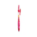 Druckkugelschreiber Gelschreiber in Rot mit komfortablem rosa Gummigriff für das Büro - 0.5mm / Roter Stift Rote Tinte