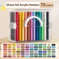 Premium-Set mit 72 flüssigen Acrylmarkern in einer transparenten Tragetasche Box - 72 Farben