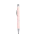 Pink metal ballpoint pen with stylus tip for touchscreens - 1.0mm Black Ink / Light Pink