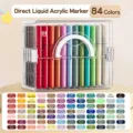 Professionelles Set mit 84 flüssigen Acrylmarkern in einem tragbaren transparenten Koffer - 84 Farben