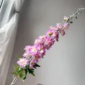 French Monet style artificial Delphinium flower branch in pink purple for weddings - Flocking Delphinium (Light Purple)