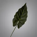 Realistic 3D printed artificial dark green alocasia leaf with light green veins for home decor - Single Yellow Green (316)