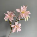 Elegant French style pink artificial lily spray for wedding decor and floral arrangement - 3-Head Small Lily