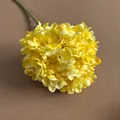 Vibrant yellow artificial hydrangea flower stem for wedding and home floral decor - 256-Petal Single Hydrangea