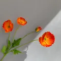 Lifelike vibrant orange artificial poppy flowers for elegant home and wedding decor - 4-Head Corn Poppy (Orange)