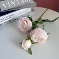 French Monet style pink artificial silk roses for elegant wedding floral arrangements - 3-Head Empress Light Pink Rose