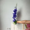 Realistic purple artificial Delphinium flower spray for elegant wedding floral decoration - 130 Flocking Delphinium / Purple