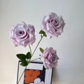 Realistic artificial lavender roses with three flower heads for wedding decoration. - 3 Head Diamond Rose