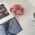 Realistic artificial pink hydrangea flower stem for wedding decor and home styling. - Dried-look Small Hydrangea