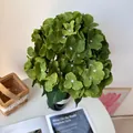 Elegant French Monet style green artificial hydrangea flower for wedding decor and home - 5-Head Hydrangea (Green)