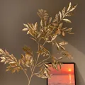 Branche de feuilles artificielles dorées pour compositions florales de fête du Nouvel An - Style Feuilles Denses (Or N° 48)