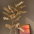 Branche élégante de feuilles d'eucalyptus dorées artificielles pour décoration de fête - Longue Branche Dorée Brillante (No. 53)