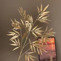 Feuilles de bambou artificielles dorées élégantes pour compositions florales du Nouvel An - Style branche de feuille de bambou / Or N° 63